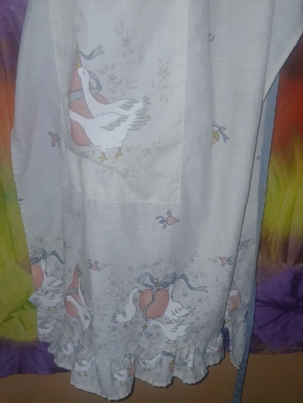 Vintage 80's Goose Print Cottagecore Kitchen Apron